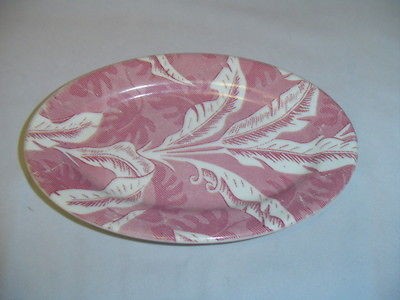 Tepco U.S.A. China Oval Plate Red Palm 8.75 Vintage