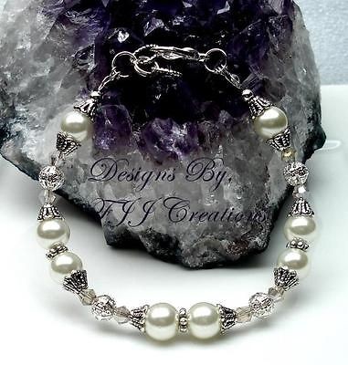   Bridal~BRACELET~Swarovski~Pearl~POEM Keepsake JEWELRY~*FREE GIFT BOX