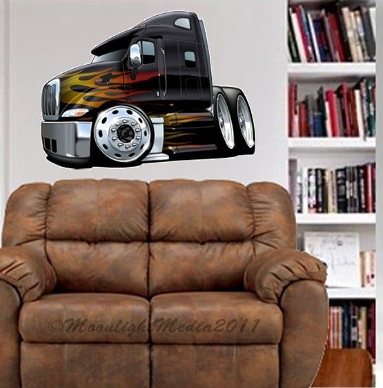 Semi Big Rig Peterbilt Truck WALL GRAPHIC FAT DECAL MAN CAVE BAR ROOM 