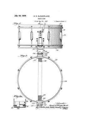 Slingerland Super Radio King Snare Drum Drawing