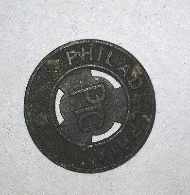 Philadelphia PTC Railway Company Token Good for One Fare NICE