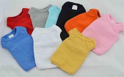 Small Pet Clothing Dog Tank Top Shirt Blank Ribbed Cotton Dog T shirts 