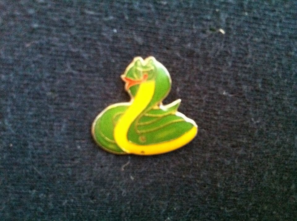 Vintage Cobra Snake Lapel Hat Pin / Baked Enamel / New Old Stock 