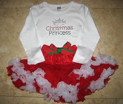   Chrismtas Princess Shirt Tutu Set Mud Pie WOW 2T 3T 4T 5