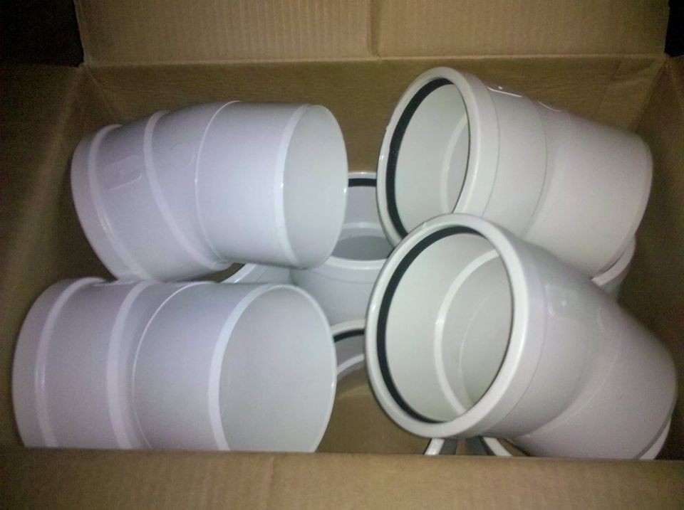 FLOW PVC PIPE FITTINGS 6 inch 22.5deg VERY HIGH QUALITY (BOX OF 10)