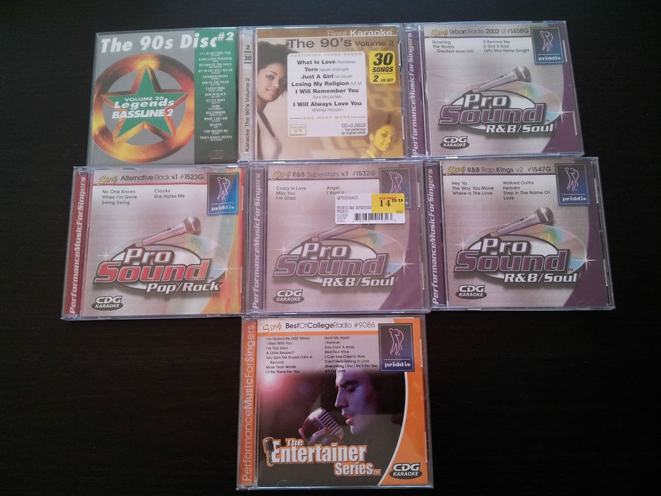 Mixed karaoke lot, Legends Bassline, Priddis. R&B, Rap, 90s 