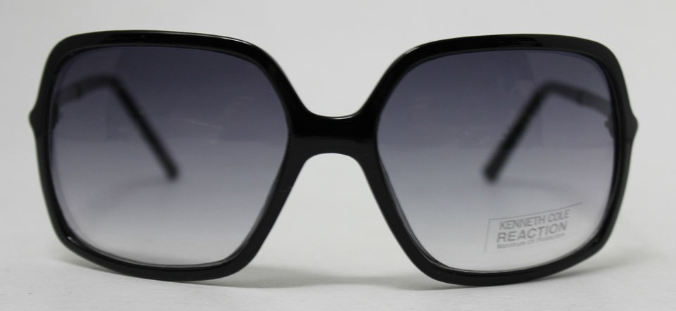 Kenneth Cole Reaction Sunglass Black Square Plastic, Gradient Lens 