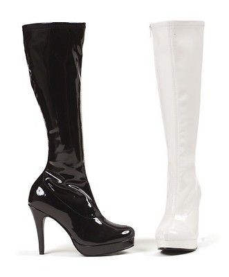 DRAG GOGO CLUB DANCER RETRO 60S COSTUME PLATFORM KNEE HIGH BOOTS 