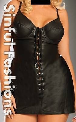 Plus Size Leather Dress Clubwear Size 1X 2X 3X