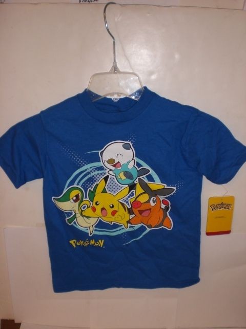 POKEMON BLUE 4 POKEMON BOYS T SHIRT LICENSED *SEE VARIATIONS FOR SIZES 