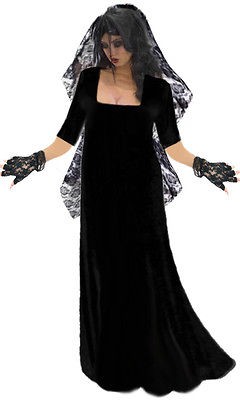 Black Gothic Corpse Bride Plus Size Halloween Costume 1x 2x 3x 4x 5x 