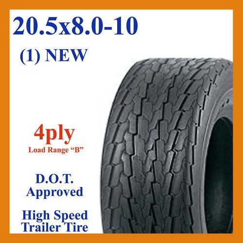 20.5x8.0 10 Pontoon Boat Camper Trailer Tire 4ply