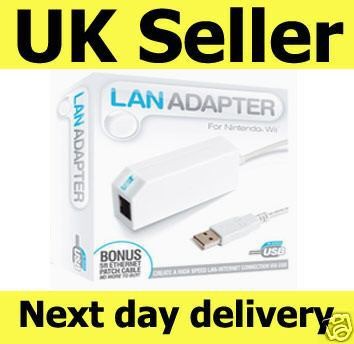 NINTENDO Wii DATEL LAN ADAPTER USB 2 DONGLE INTERNET