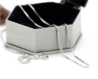  wholesale 1PCS solid silver 1MM box chain necklace DC10