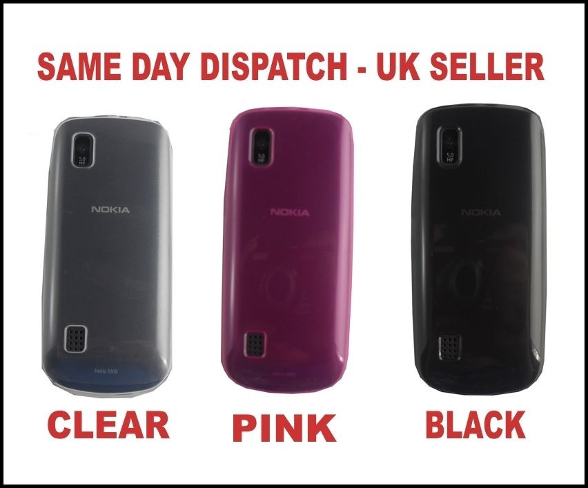 NEW STYLISH GEL / JELLY SLIM CASE COVER FOR NOKIA ASHA 300 / 3000