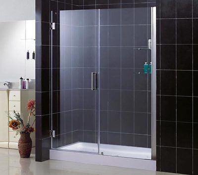 60 x 79 NEW ENIGMA X DREAMLINE 3/8 GLASS FRAMELESS SLIDING SHOWER 