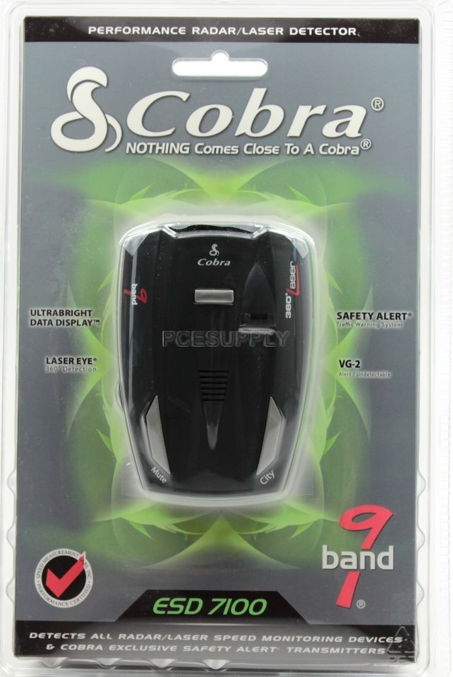 NEW Cobra Car Radar 9 BAND 360° Detector ESD 7100 LaserEye Laser 