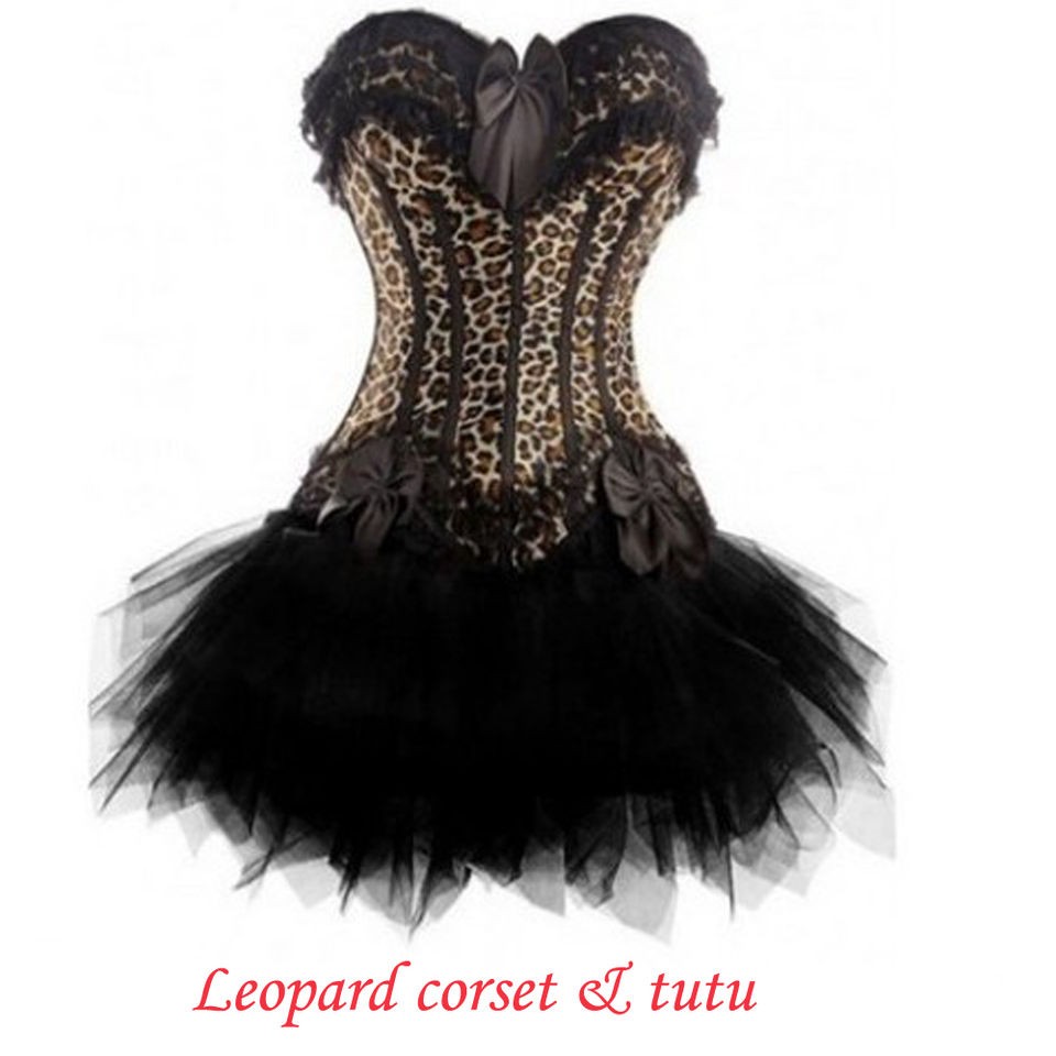   Burlesque Moulin Rouge Dance Party Costume Corset Bustier & tutu S 6XL
