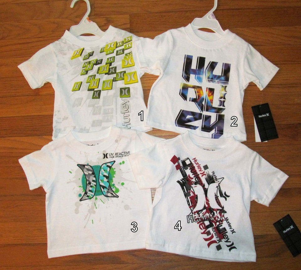 Hurley Boys SS White Shirts 6M, 12M, 18M, 24M, 5 NWT