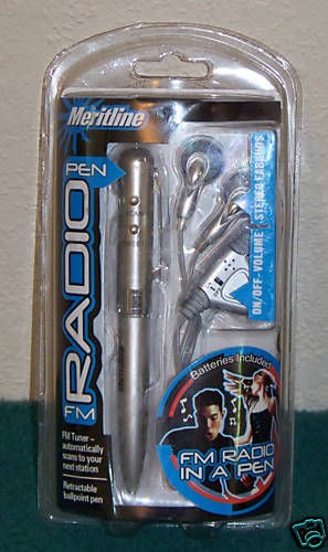 MERITLINE   FM PEN RADIO w/ EAR BUDS   BRAND NEW 