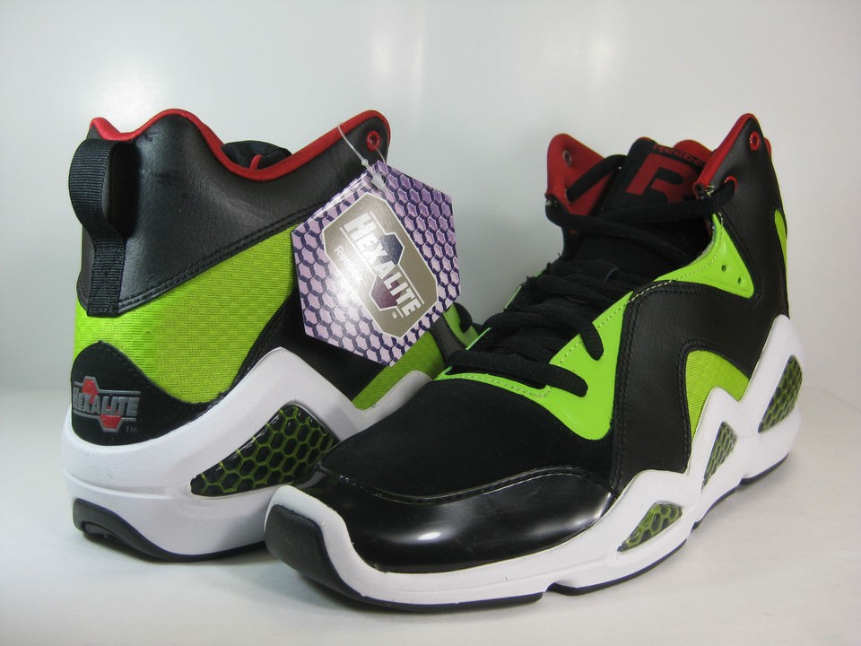 REEBOK MENS KAMIKAZE III MID NC Black/Sonic Green Red  J83098 