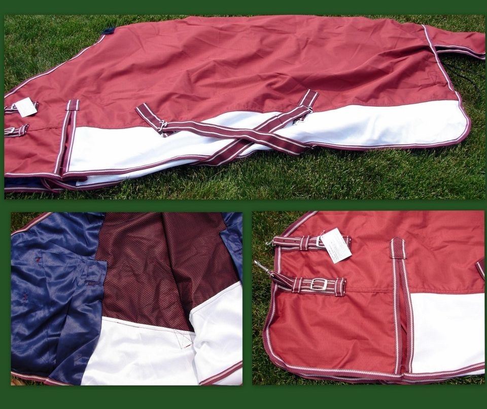 76 Dura Rain Rug Protective Show Horse Sheet Burgundy