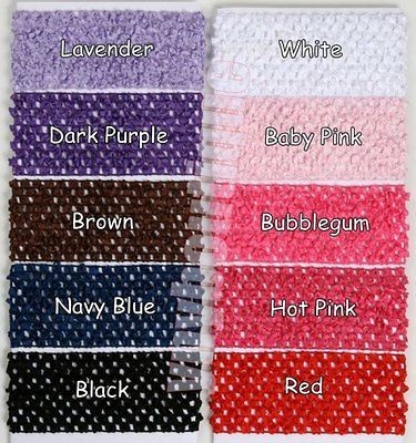 Lot of (12) 3 crochet headbands baby girls U Pick Colors