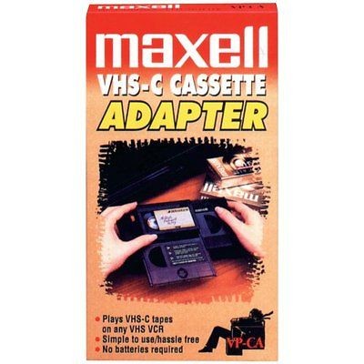 MAXELL 290060 VHS C Cassette Adapter, Play VHSC Tape in a VCR Player