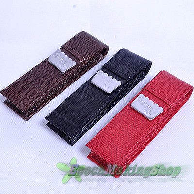 Newly listed CROCODILE 2 pens red high grade Fountain Pen Leather Case 