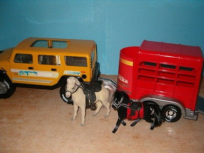 TONKA HUMMER,TONKA RODEO HORSE TRAILER,2 HORSES