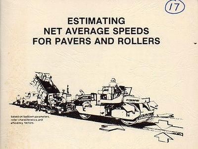 Dynapac Asphalt Rollers (2) Test Strip, Net Average Speeds Vintage 
