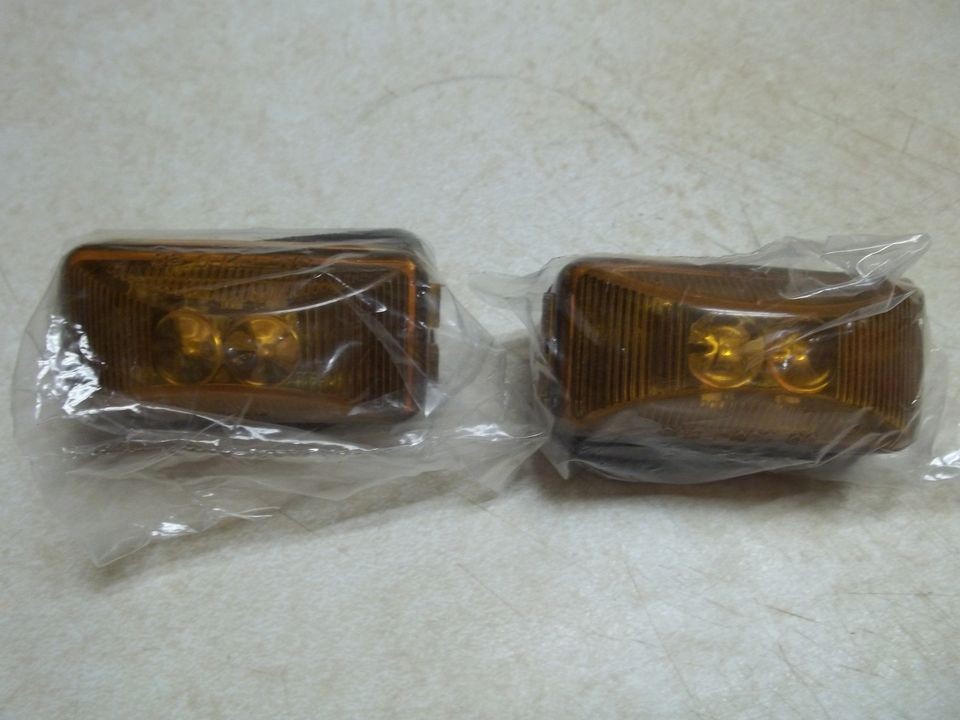 LED Light 2 Diode AMBER 1 1/4 x 2 1/2 stud mount Clearance marker 