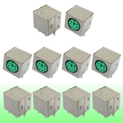 PC 6 Pin Mini DIN Plug Female PCB Jack Adapter 10 Pcs