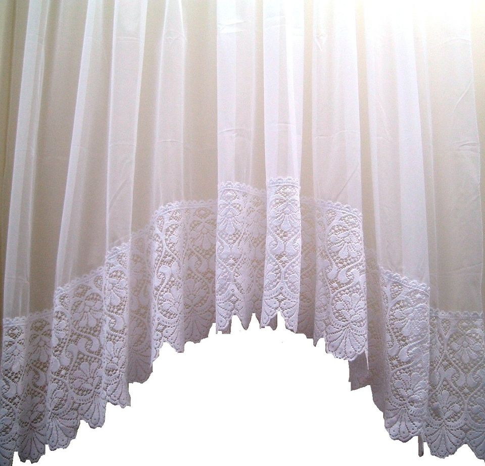 NAOMI LACE BASE JARDINIERE NET CURTAIN, MANY SIZES TO CHOOSE, FREE UK 