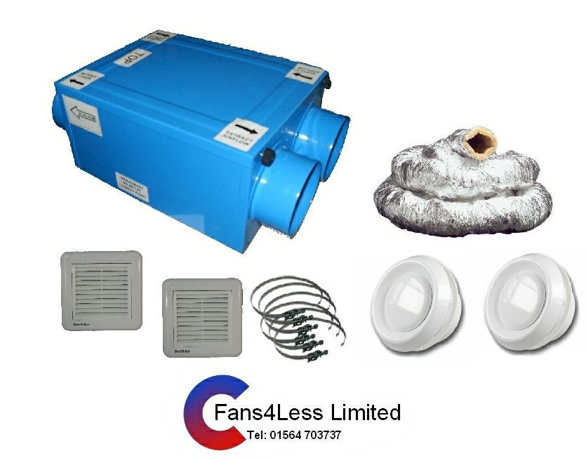 HRU100 Heat Recovery Ventilation Condensation 4 Room Complete Kit