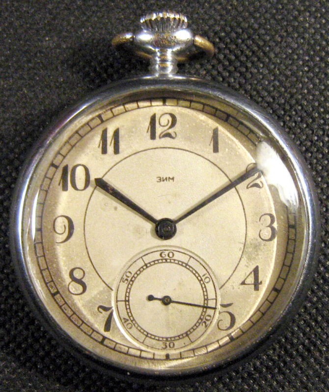 RUSSIAN VINTAGE ZIM COPY FRENCH LIP POCKET WATCH 1947