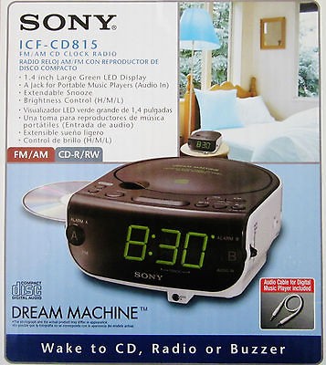 Sony Dream Machine ICF-C707 AM / FM Radio reloj w / Temp & Nature Sounds