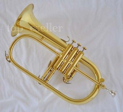 Professional Gold Flugelhorn with Monel Valves New Case