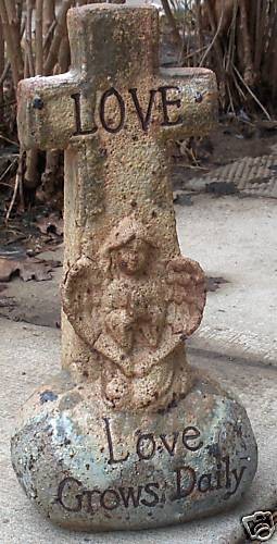 Concrete Latex Fiberglass Mold Angel Love Cross Statue