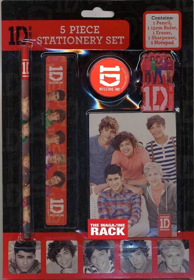 1D ONE DIRECTION 5 PIECE STATIONERY SET PEN RULER OFFICIAL MERCHANDISE 