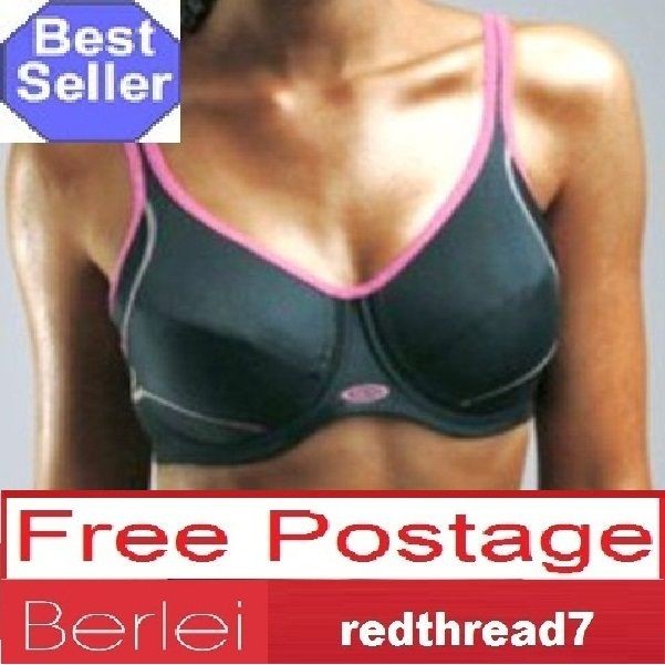 Berlei New Women Sports Electrify Wire Free Support Bra Black Size 