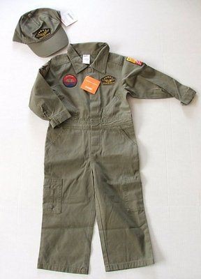 NWT Gymboree Fighter Pilot Aviator Jumpsuit Costume Hat Cap 2T 3T 3 4 