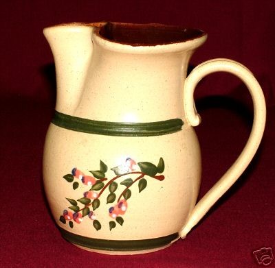 OLDE CAPE COD STONEWARE POTTERY PITCHER   FRUIT