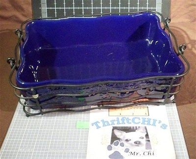 ThriftCHI ~ Temp tations by Tara Blue Casserole Ovenware w/ Wire 