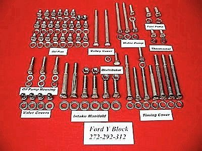 Newly listed FORD Y BLOCK STAINLESS STEEL ENGINE HEX BOLT KIT