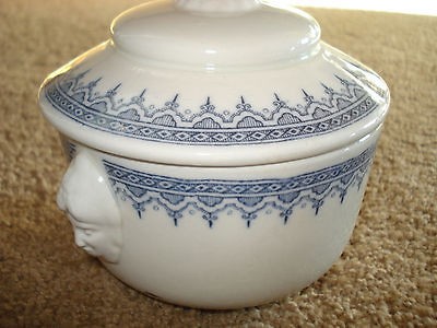   Ware Broseley F Winkle & Co LTD Sugar Bowl Lid Blue White England