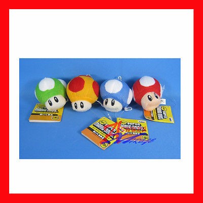 Wii NDS Super Mario Bros 2 Mushroom plush keychain x4