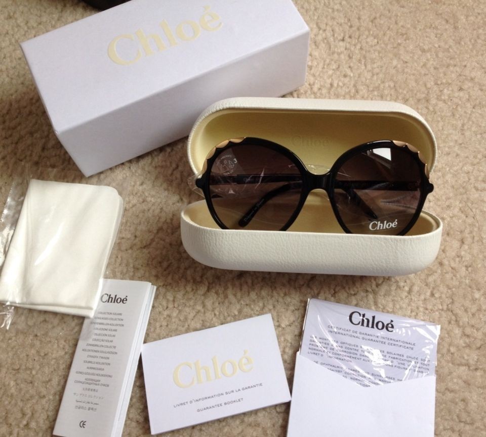 Brand New Chloe Sunglasses CL 2222 Color C01 BLACK 100% Authentic