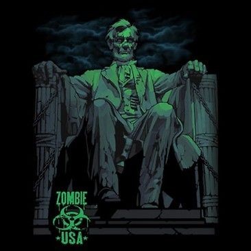   PRESIDENT LINCOLN T SHIRT WICCA PAGAN HALLOWEEN COSTUME WALK DEAD