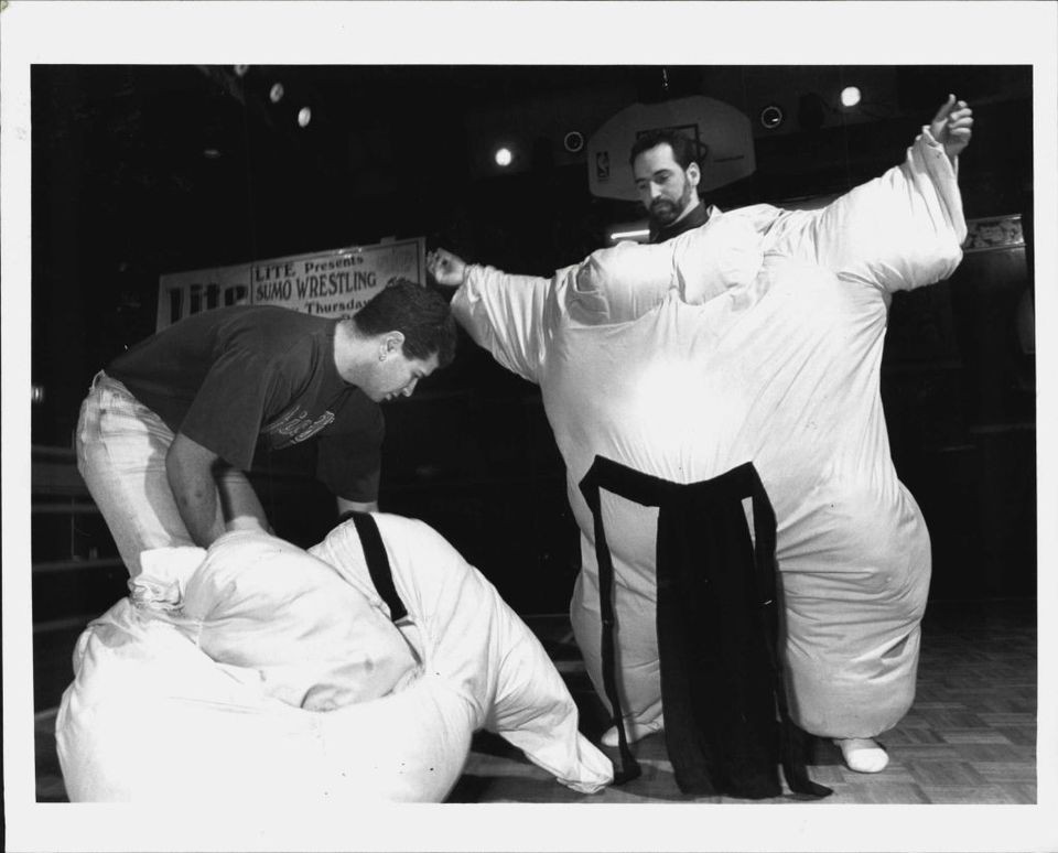 1993 Mike Barrasso Brian Chait Playoffs Sports Bar Sumo Suits Press 